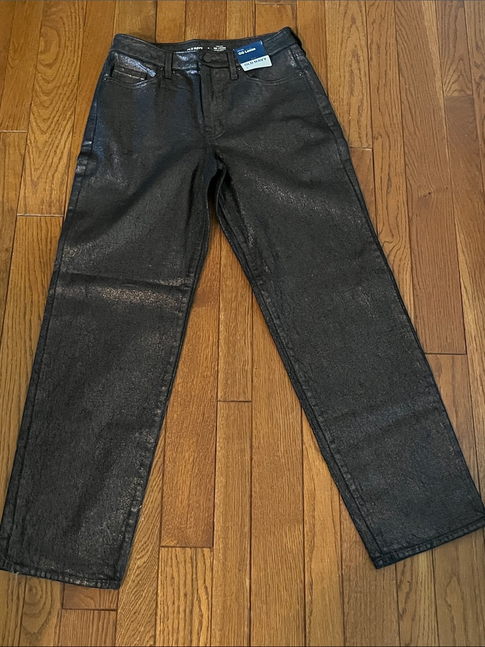 NWT sparkly high-rise OG loose brown jeans 4